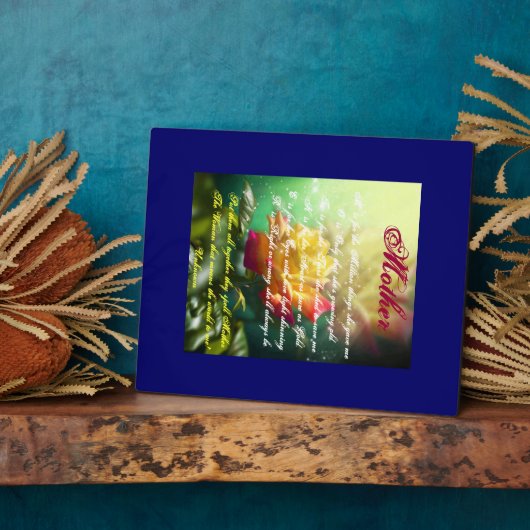 Moeder M is voor Million wat ze me Plaque gaf. Fotoplaat (Zijkant)