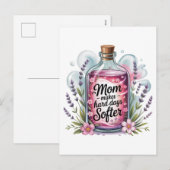 Moeder maakt harde dagen zachter feestdagenkaart (Voorkant / Achterkant)