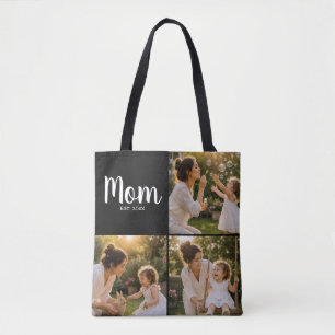 Moeder maakte drie fotoherinneringscollage tote bag