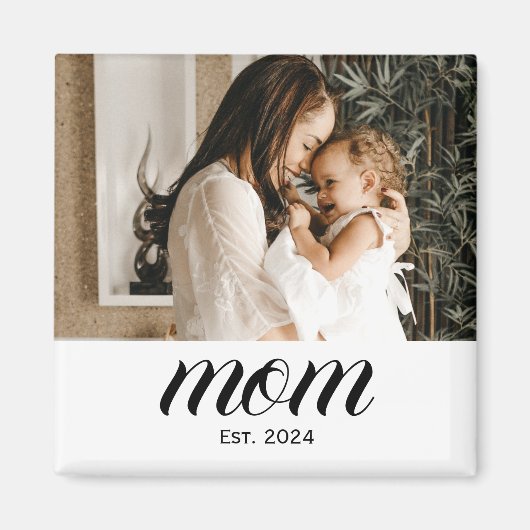 Moeder maakte geschenkmagneet met foto magneet (Voorkant)