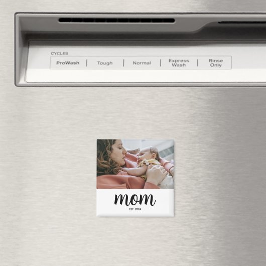 Moeder maakte geschenkmagneet met foto magneet (Insitu (Vaatwasser))