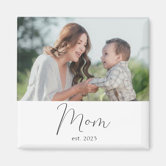 Moeder maakte geschenkmagneet met foto magneet (Voorkant)