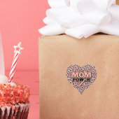 Moeder Macht Roze Luipaard Print Hart Sticker