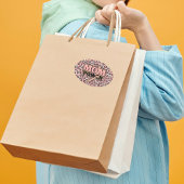 Moeder Macht Roze Luipaard Print Ovale Sticker