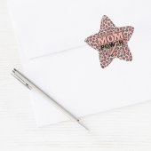 Moeder Macht Roze Luipaard Print Ster Sticker