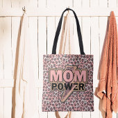 Moeder Macht Roze Luipaard Print Tote Bag