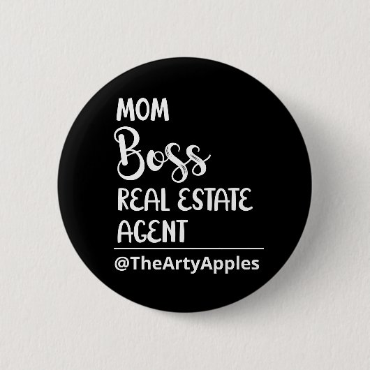 Moeder Makelaar Knop Badge – Op Maat Ronde Button 5,7 Cm (Voorkant)