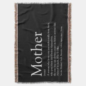 Moeder Mam Definitie Zwart-Wit Deken (Voorkant Verticaal)