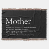 Moeder Mam Definitie Zwart-Wit Deken (Voorkant)