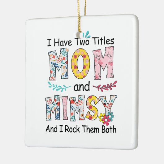 Moeder Mam en Mimsy Floral Birthday Keramisch Ornament (Links)