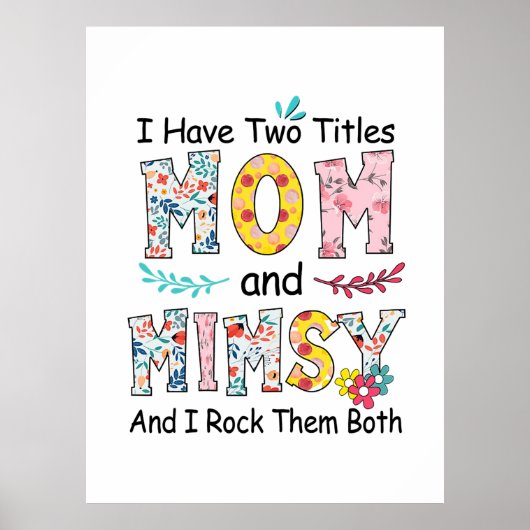 Moeder Mam en Mimsy Floral Birthday Poster (Voorkant)