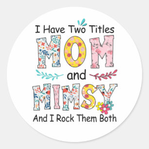 Moeder Mam en Mimsy Floral Birthday Ronde Sticker