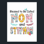 Moeder Mam en Stepmama Birthday Poster<br><div class="desc">Moeder Mam en Stepmama Birthday</div>