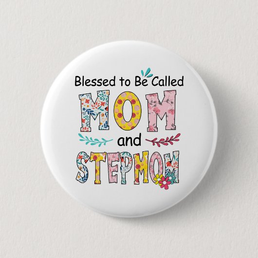 Moeder Mam en Stepmama Birthday Ronde Button 5,7 Cm (Voorkant)