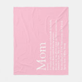 Moeder Mam Moeder Definitie Leuk Cool Roze Fleece Deken (Voorkant)