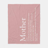 Moeder Mam Moeder Definitie Stof Roze Roze Fleece Deken (Voorkant)