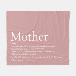 Moeder Mam Moeder Definitie Stof Roze Roze Fleece Deken