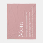 Moeder Mam Moeders Definitie Stof Roze Roos Fleece Deken (Voorkant)