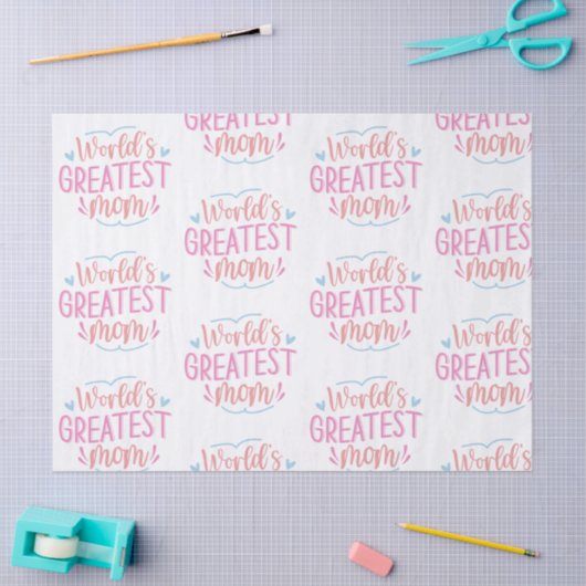 Moeder, Mam, Supermom, Grootste, Liefde, Kracht Tissuepapier (Craft)