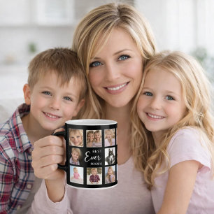 Moeder mama fotocollage zwart wit koffiemok