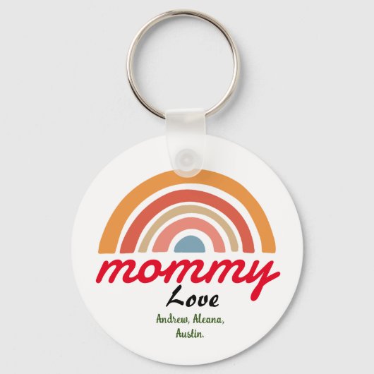 moeder mama kind namen personaliseren aangepast sleutelhanger (Voorkant)