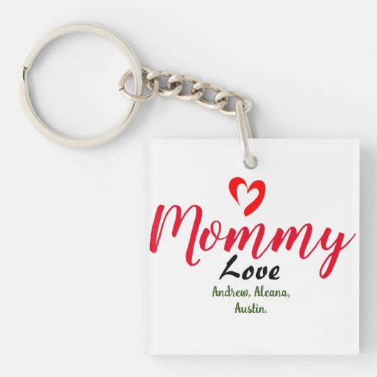 moeder mama kind namen personaliseren aangepast sleutelhanger (voorkant)