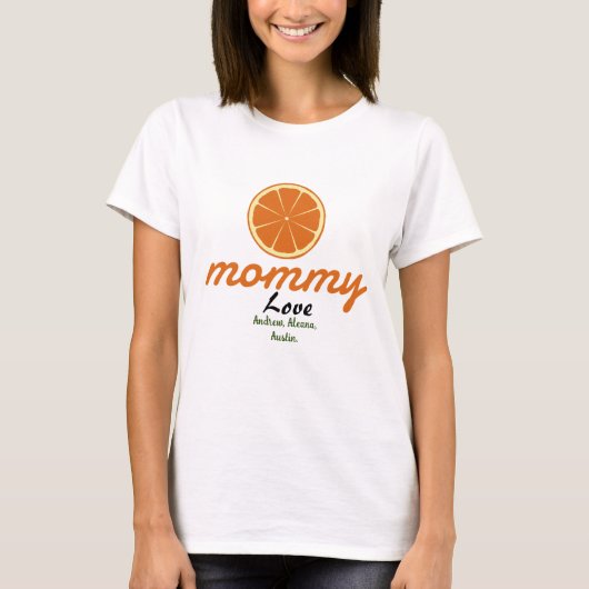 moeder mama kind namen personaliseren aangepast t-shirt (Voorkant)