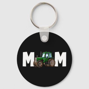 Moeder mama van de jarige jongen kind tractor boer sleutelhanger