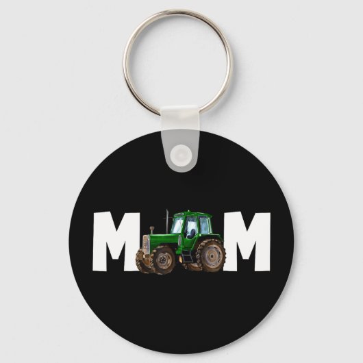 Moeder mama van de jarige jongen kind tractor boer sleutelhanger (Voorkant)