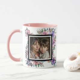 Moeder Mama Waterverf Bloemen Foto Mok