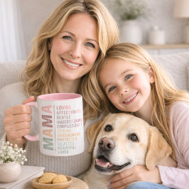 Moeder mama woord kunst liefde roze mok