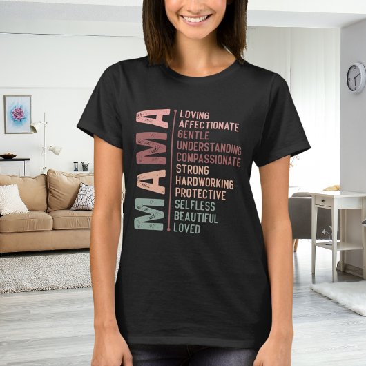 Moeder mama woord kunst liefde zwart t-shirt