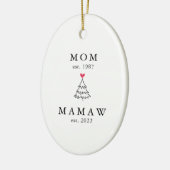 Moeder | Mamaw Jaar van Oprichting Kerstmis Keramisch Ornament (Links)