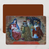 Moeder Maria, Baby Jezus en de Drie Wijze Mannen Feestdagenkaart (Voorkant / Achterkant)