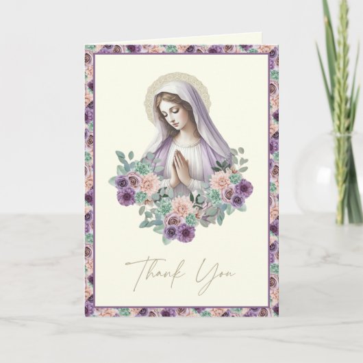 Moeder Maria begrafenis gebedsmonument Dank u Notitiekaartje (Voorkant)
