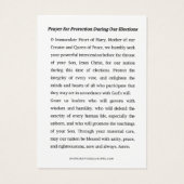 Moeder Maria bidt voor bescherming bij verkiezinge Visitekaartje (Achterkant)