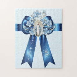 Moeder Maria Blauw Boog Religieus Katholiek Legpuzzel
