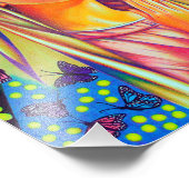 Moeder Maria die met licht van boven bidt Foto Afdruk (Hoek)