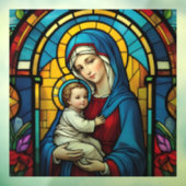 Moeder Maria en Baby Jesus Christelijk Glas in loo Raamsticker (Vel 3)