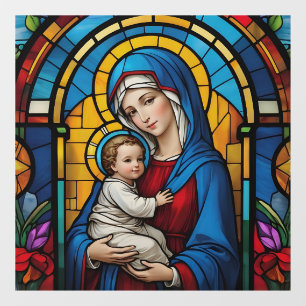 Moeder Maria en Baby Jesus Christelijk Glas in loo Raamsticker