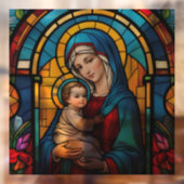 Moeder Maria en Baby Jesus Christelijk Glas in loo Raamsticker (Vel 2)