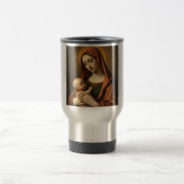 Moeder Maria en Baby Jesus Steel Travel Mug Reisbeker