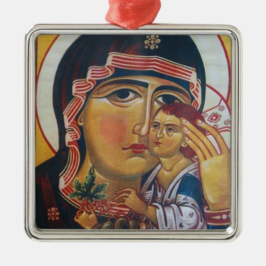 Moeder Maria En Jezus Kunst Metalen Ornament (Voorkant)