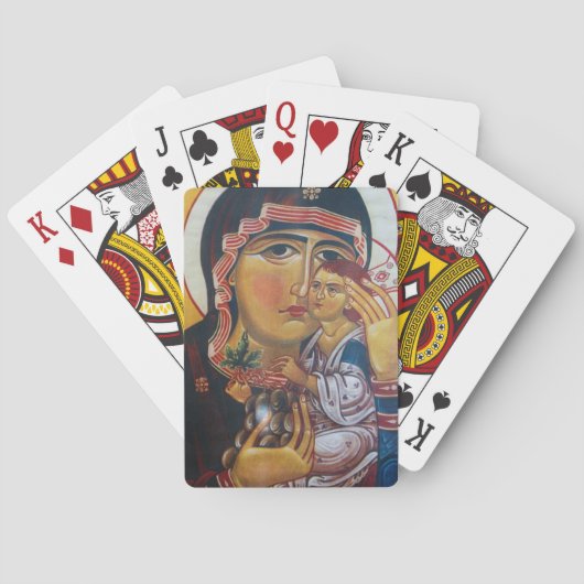 Moeder Maria en Jezus Kunst Pokerkaarten (Achterkant)