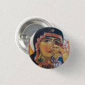 Moeder Maria en Jezus Kunst Ronde Button 3,2 Cm (Voorkant /achterkant)