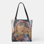 Moeder Maria En Jezus Kunst Tote Bag (Achterkant)