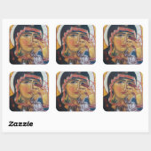 Moeder Maria En Jezus Kunst Vierkante Sticker (Vel)