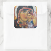 Moeder Maria En Jezus Kunst Vierkante Sticker (Tas)