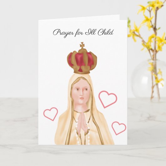 Moeder Maria gebed voor ziek kind - gevouwen Kaart (Gele Bloem)