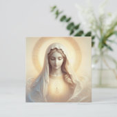 Moeder Maria in zachte witte tinten (Staand voorkant)